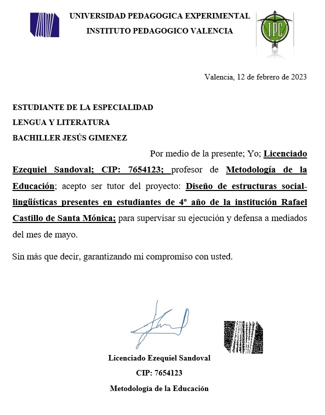 carta de aceptacion de un proyecto