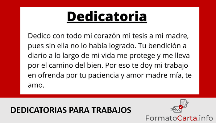dedicatorias para trabajos