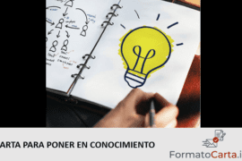 carta para poner en conocimiento