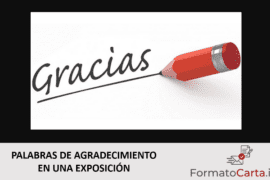 palabras de agradecimiento en una exposicion